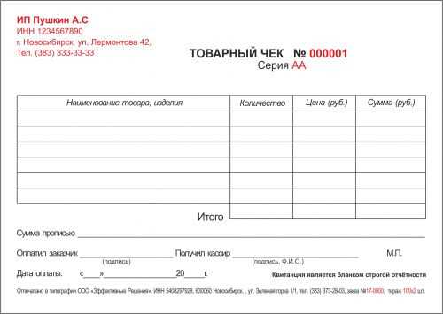 Заказать чеки для отчетности в Новосибирске